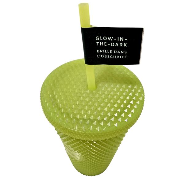 Starbucks 2022 Fall Lime Green Glow In The Dark Studded Grande 16oz Tumbler New - Picture 3 of 7